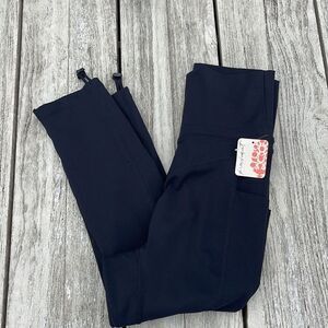 FP MOVEMENT BY FREE PEOPLE CLASS ACT‎ HIGH WAISTED CROPPED LEGGINGS BLACK XS NWT